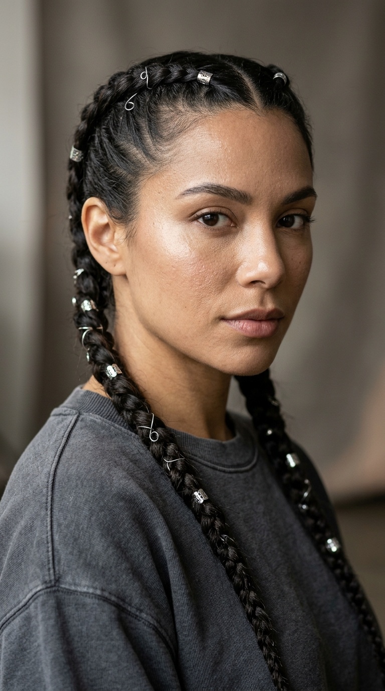 Boxer Braids with Metal Accents