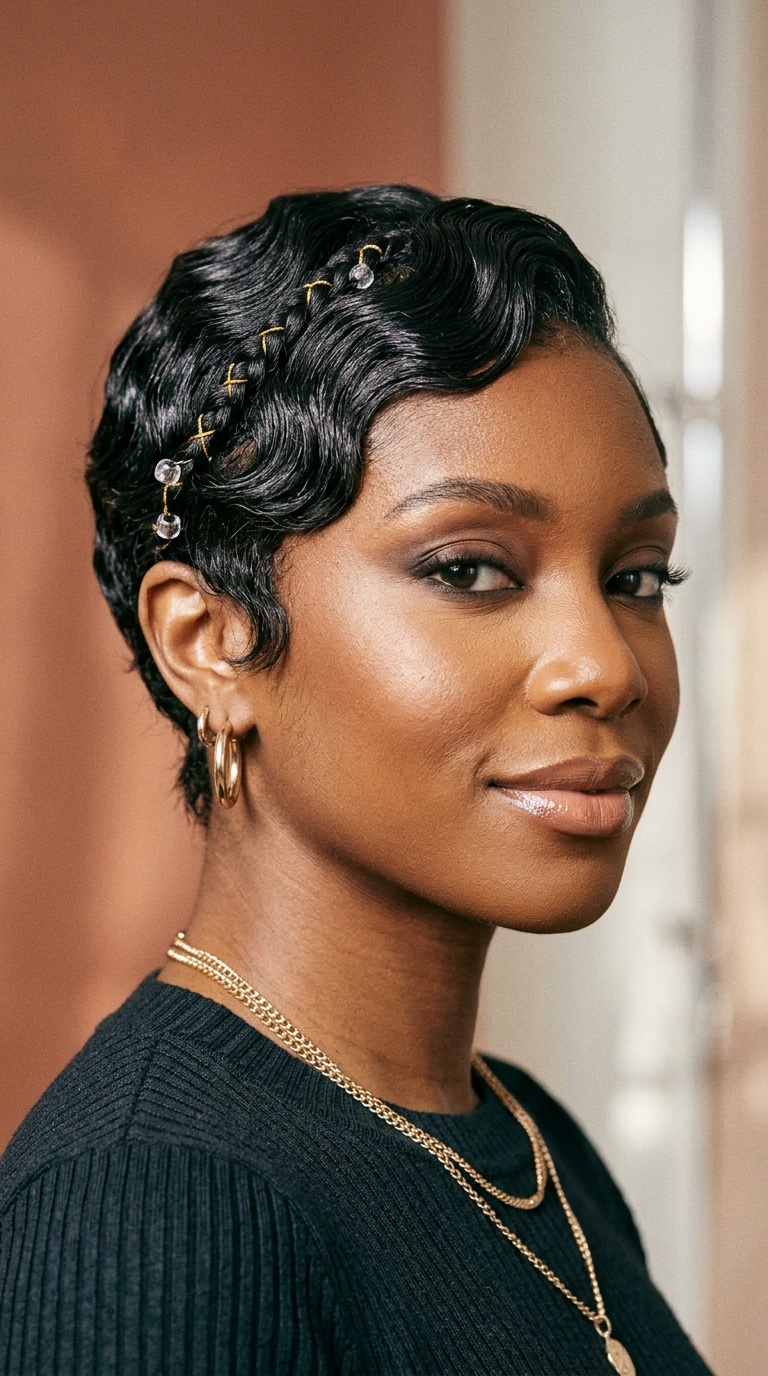 Braided Accent Finger Waves
