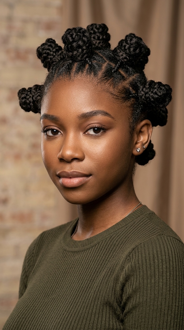 Braided Bantu Knots for a Cultural Statement