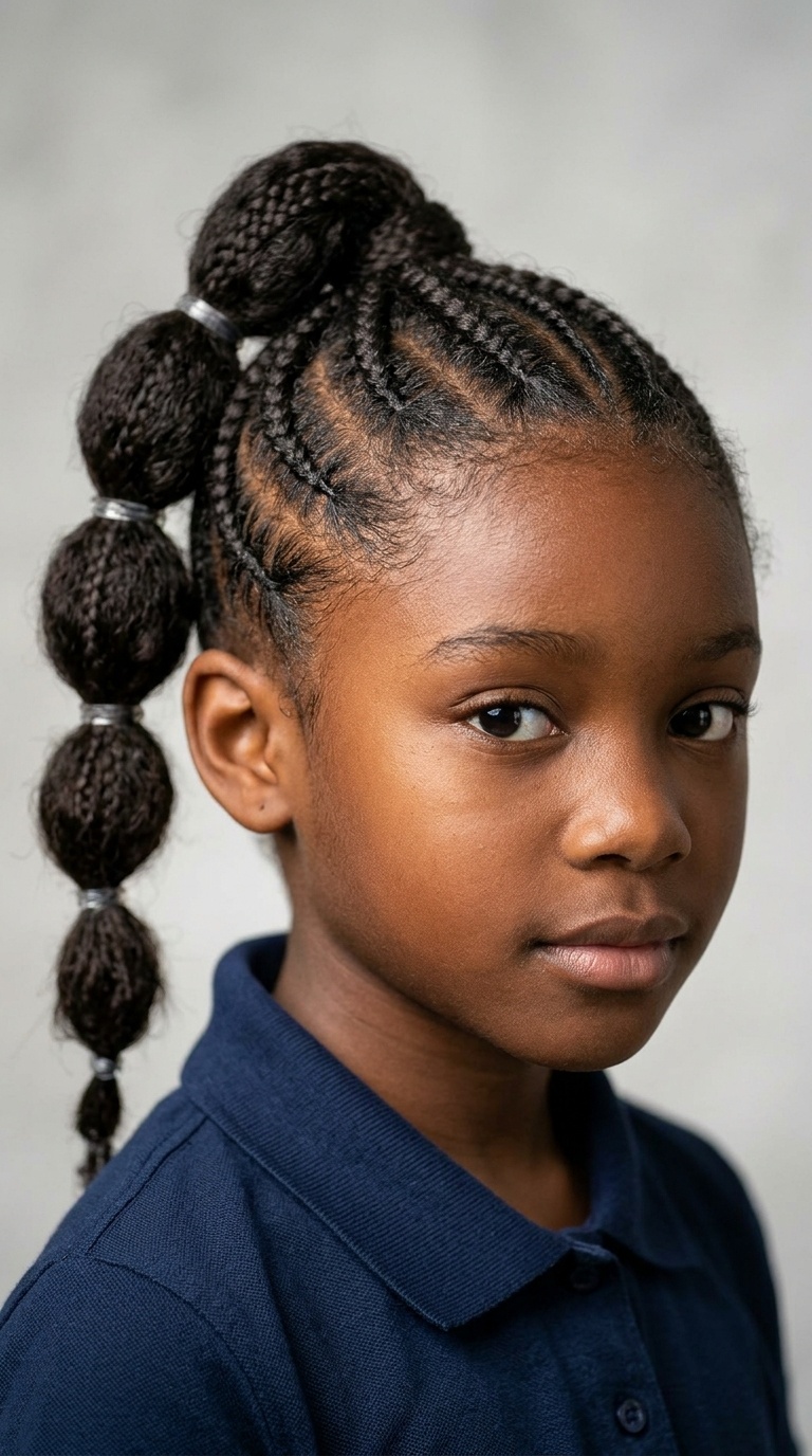 Braided Bubble Ponytail