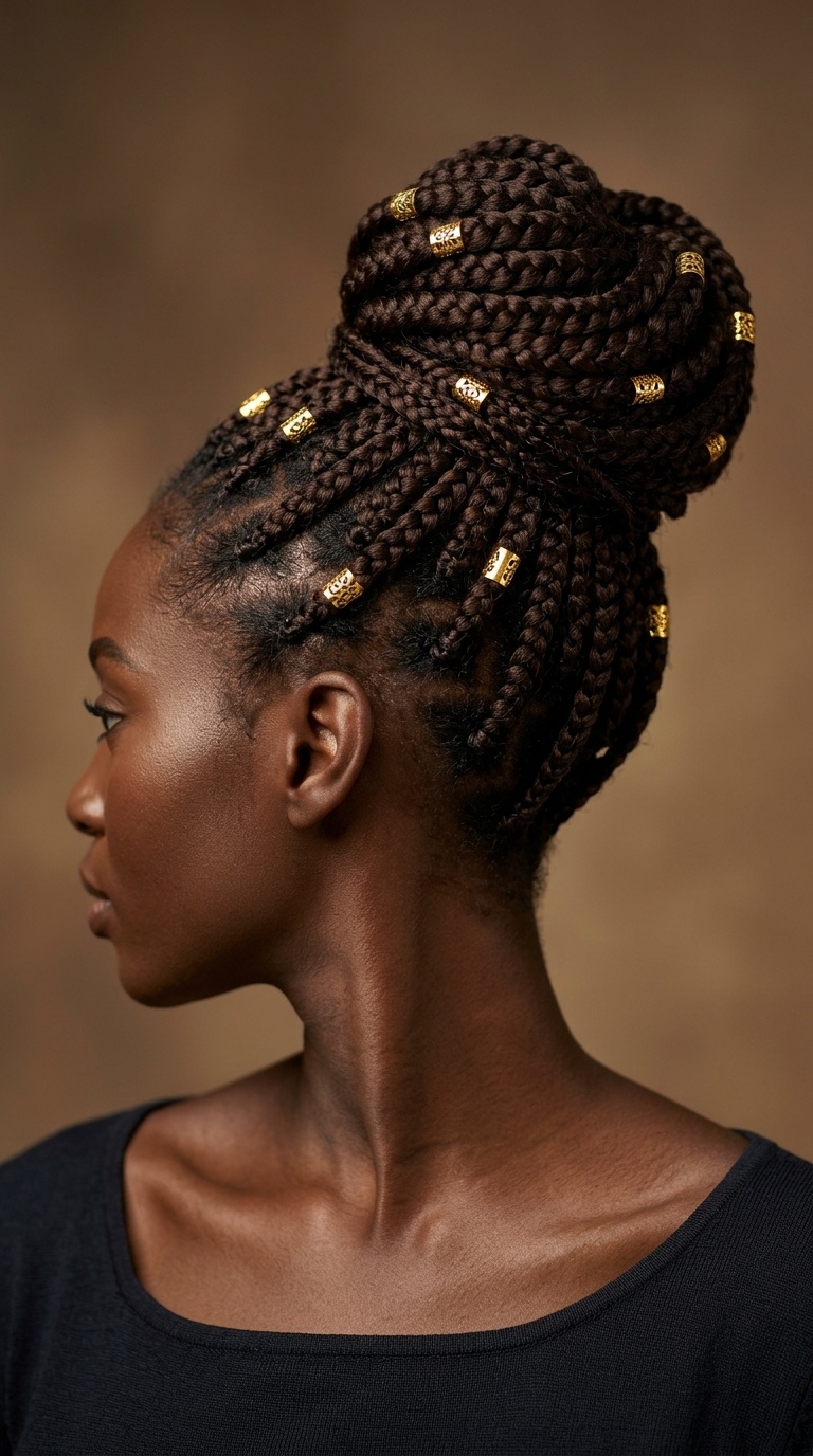 Braided Bun with Golden Cuffs
