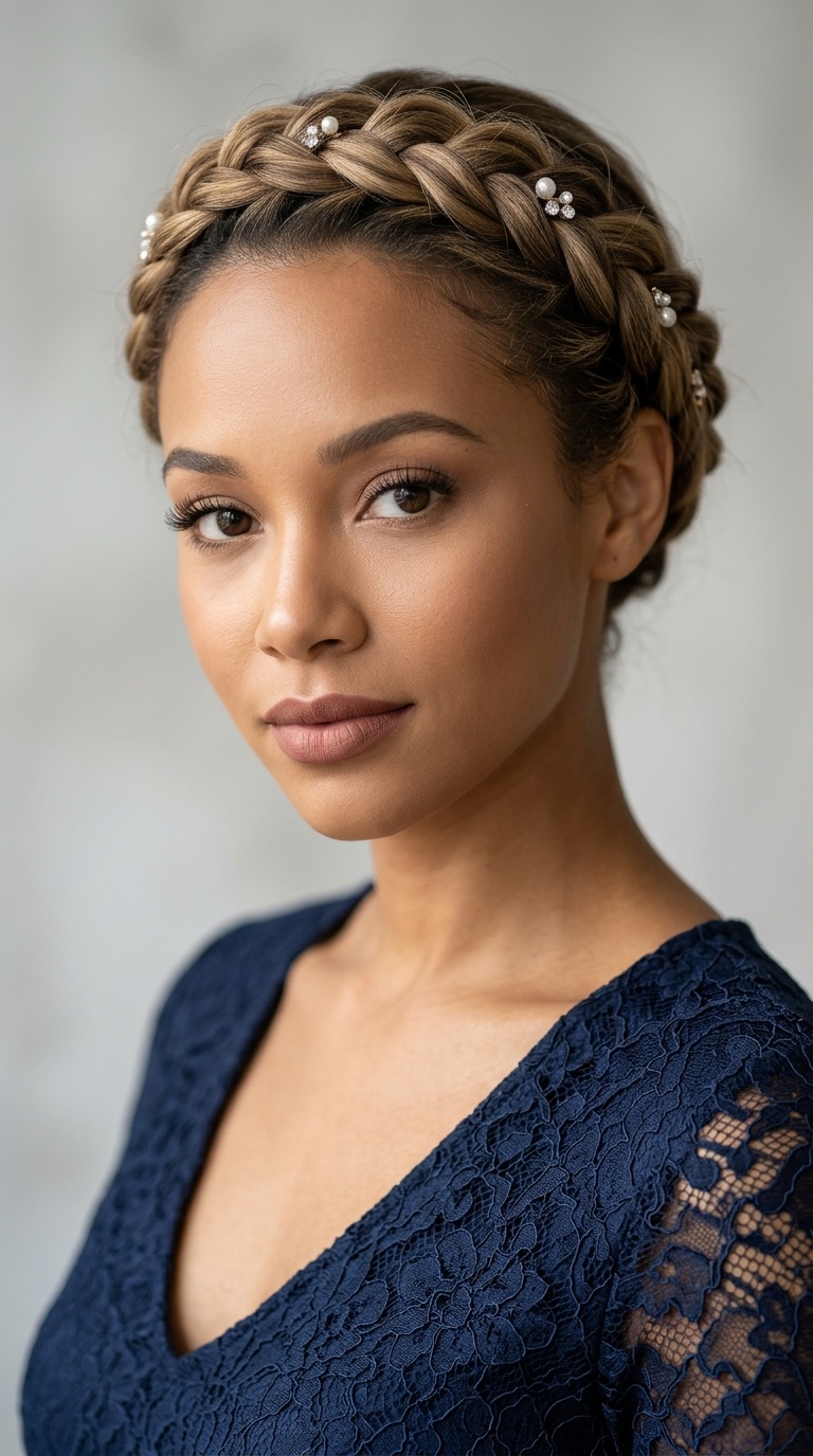 Braided Crown for Short Hair