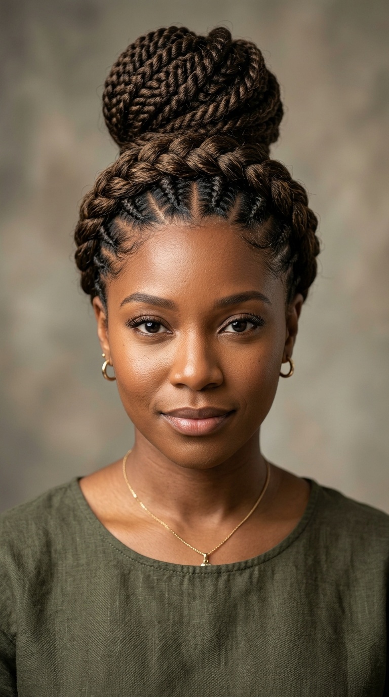 Braided Crown High Bun