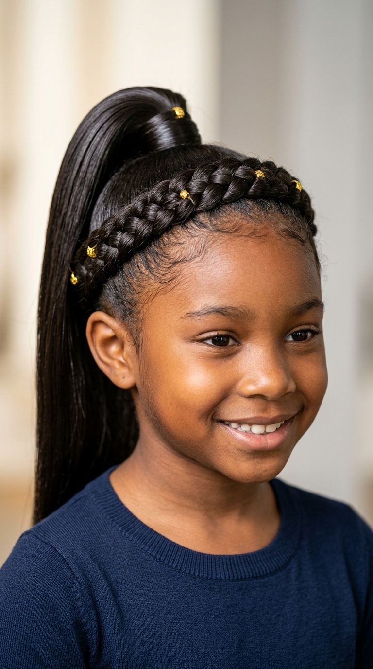 Braided Crown into a Sleek Tail