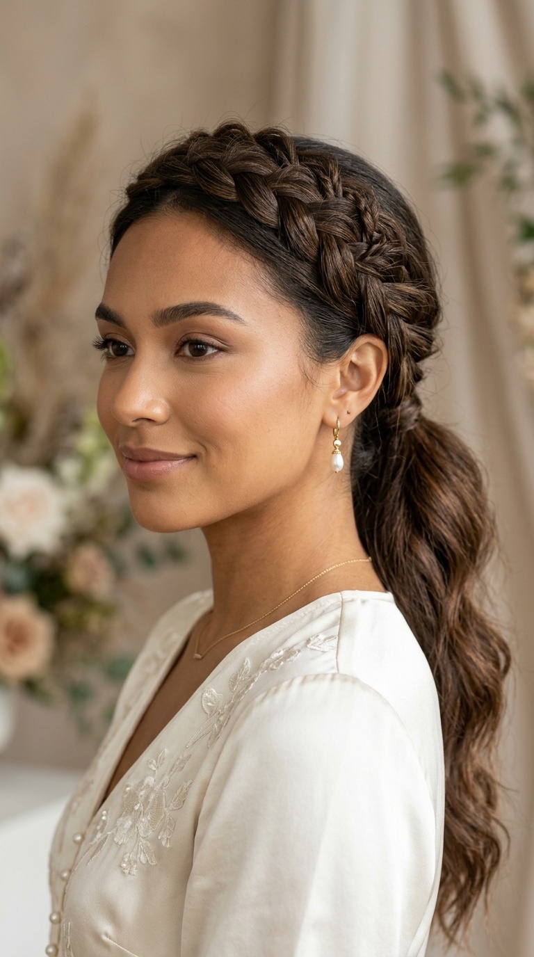 Braided Crown Ponytail
