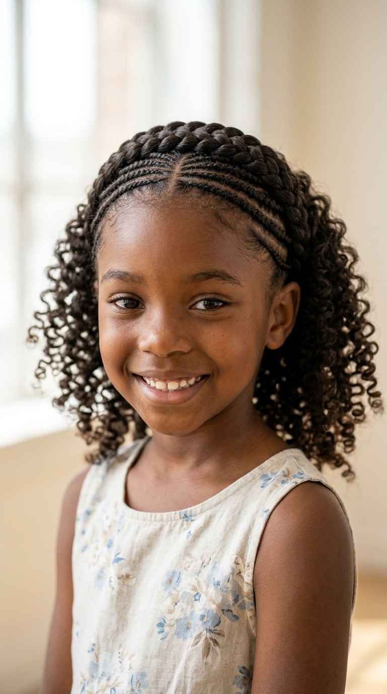 Braided Crown with Curly Back