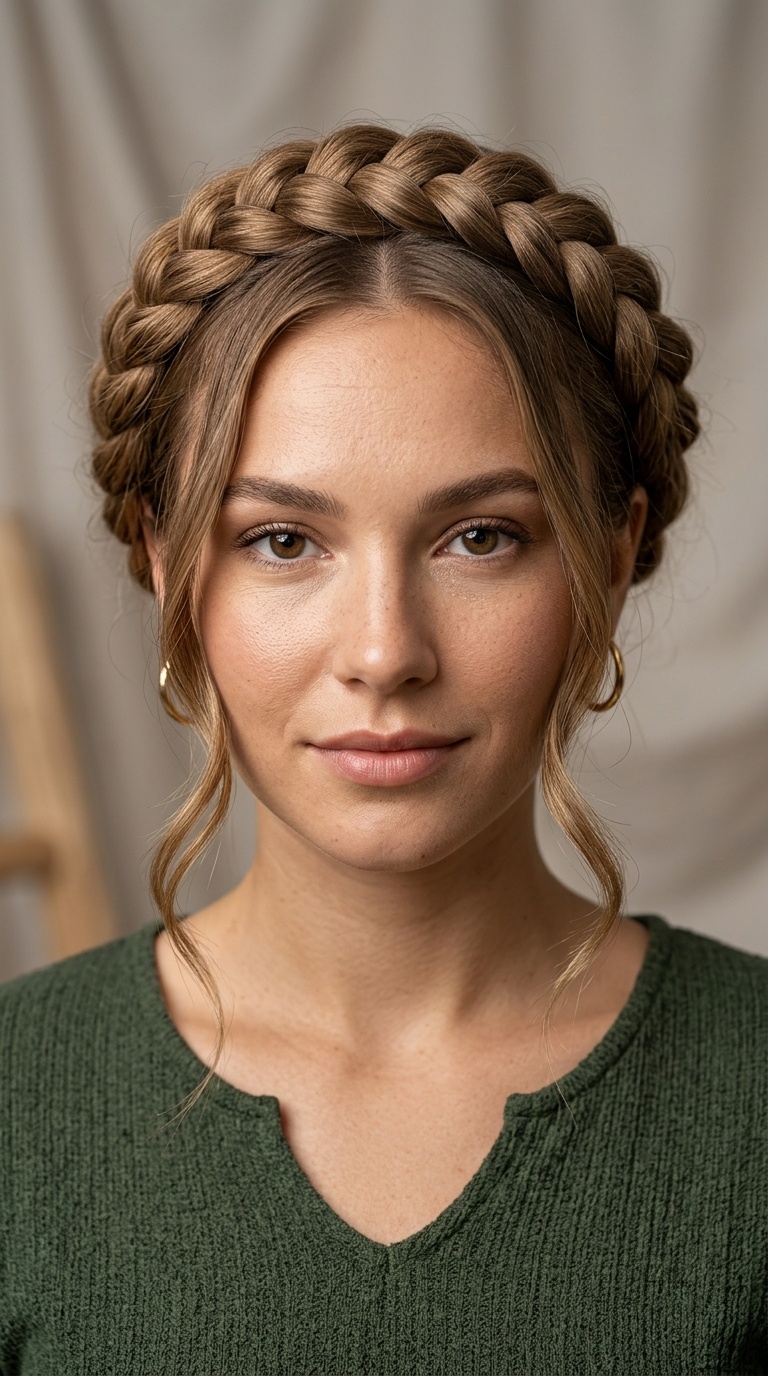 Braided Crown with Face-Framing Pieces