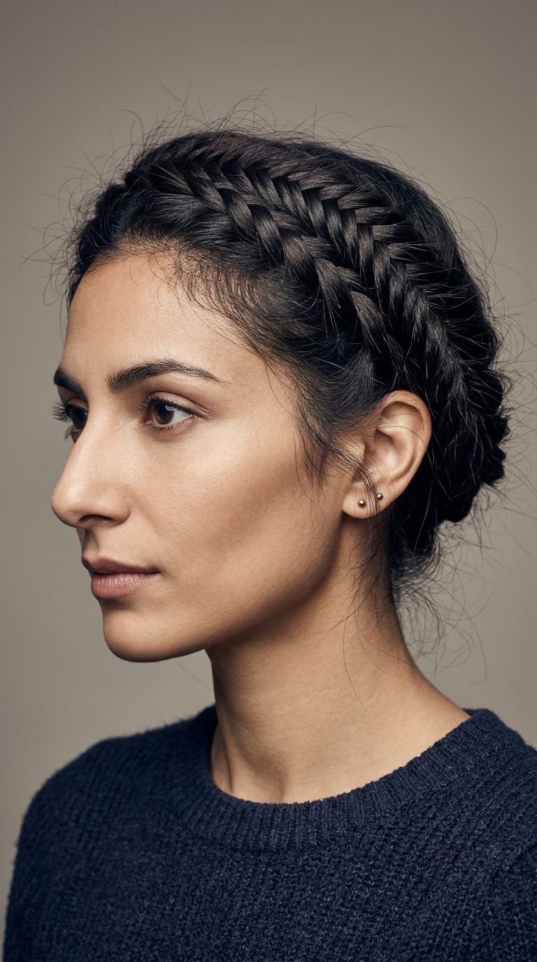 Braided Crown with Flyaways