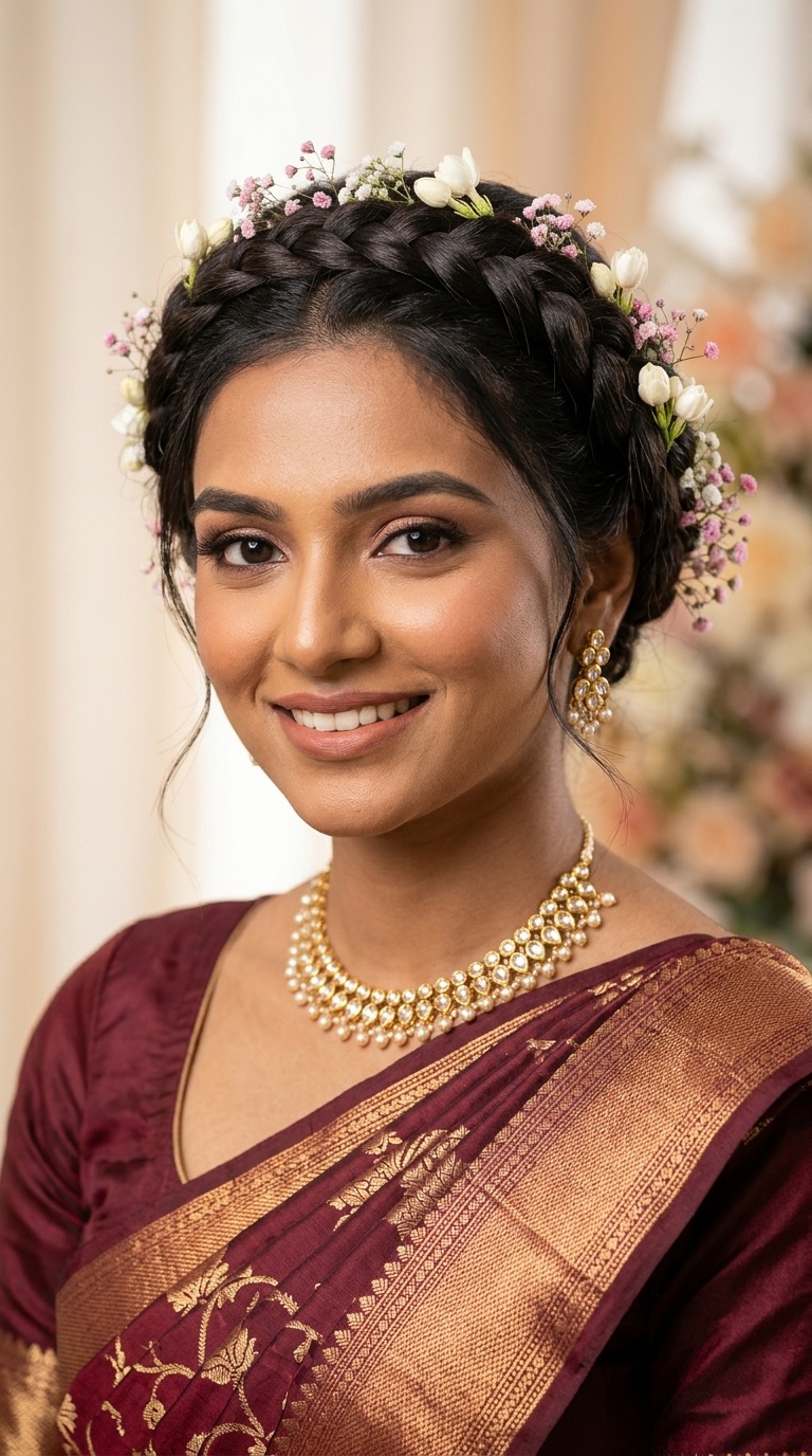 Braided Crown with Fresh Blooms