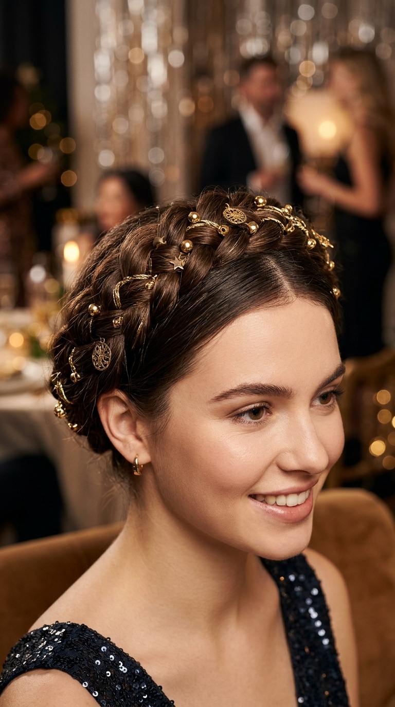 Braided Crown with Gold Accents