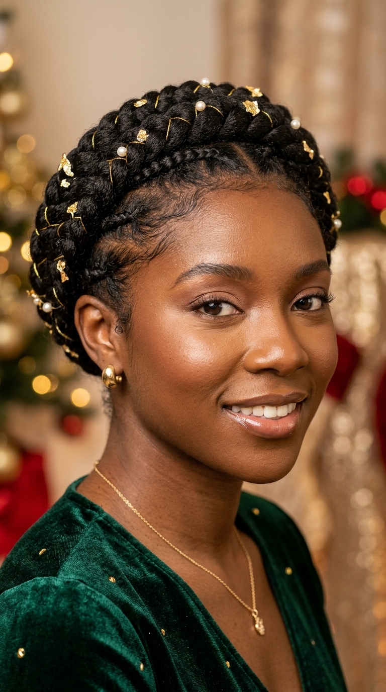 Braided Crown with Gold Leaf