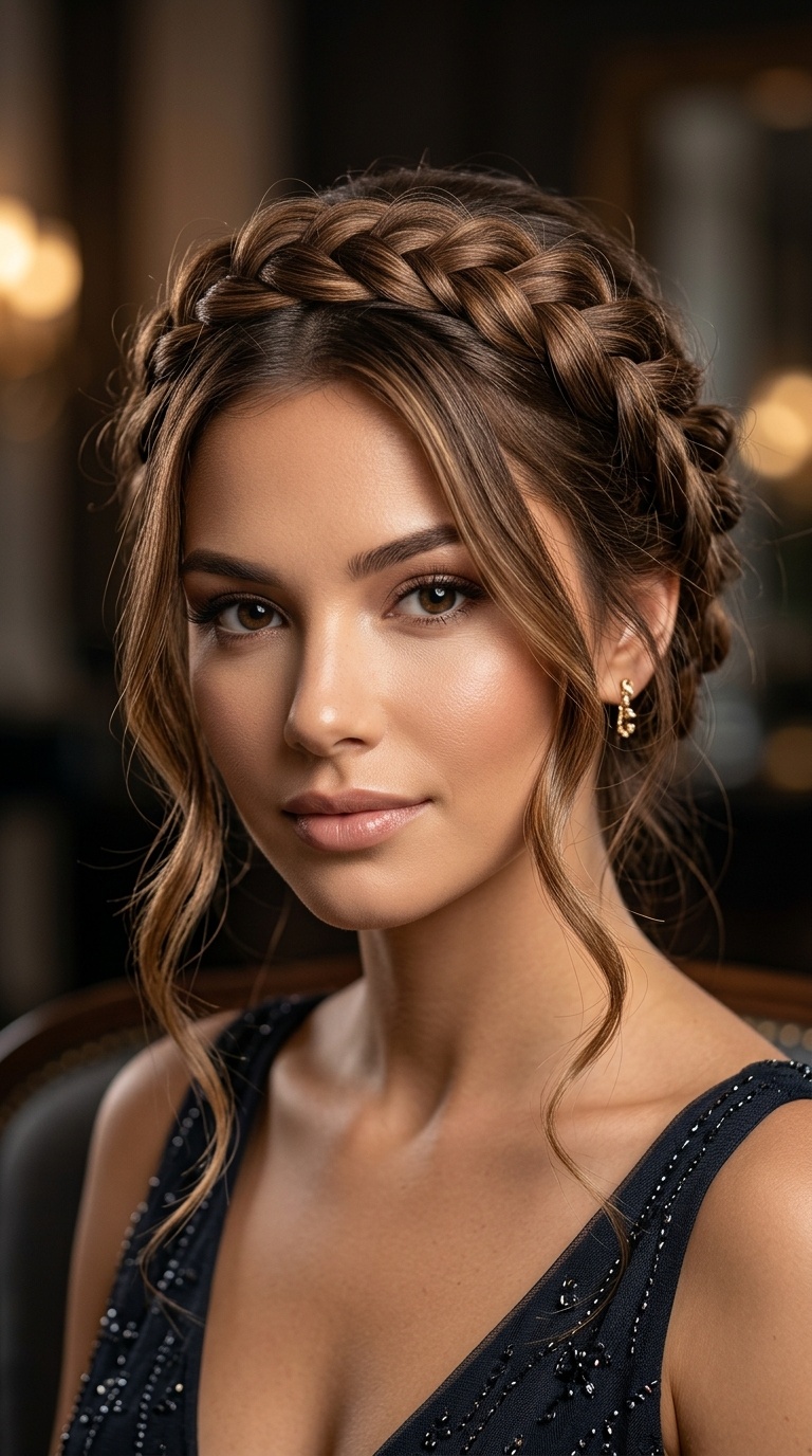 Braided Crown with Loose Tendrils