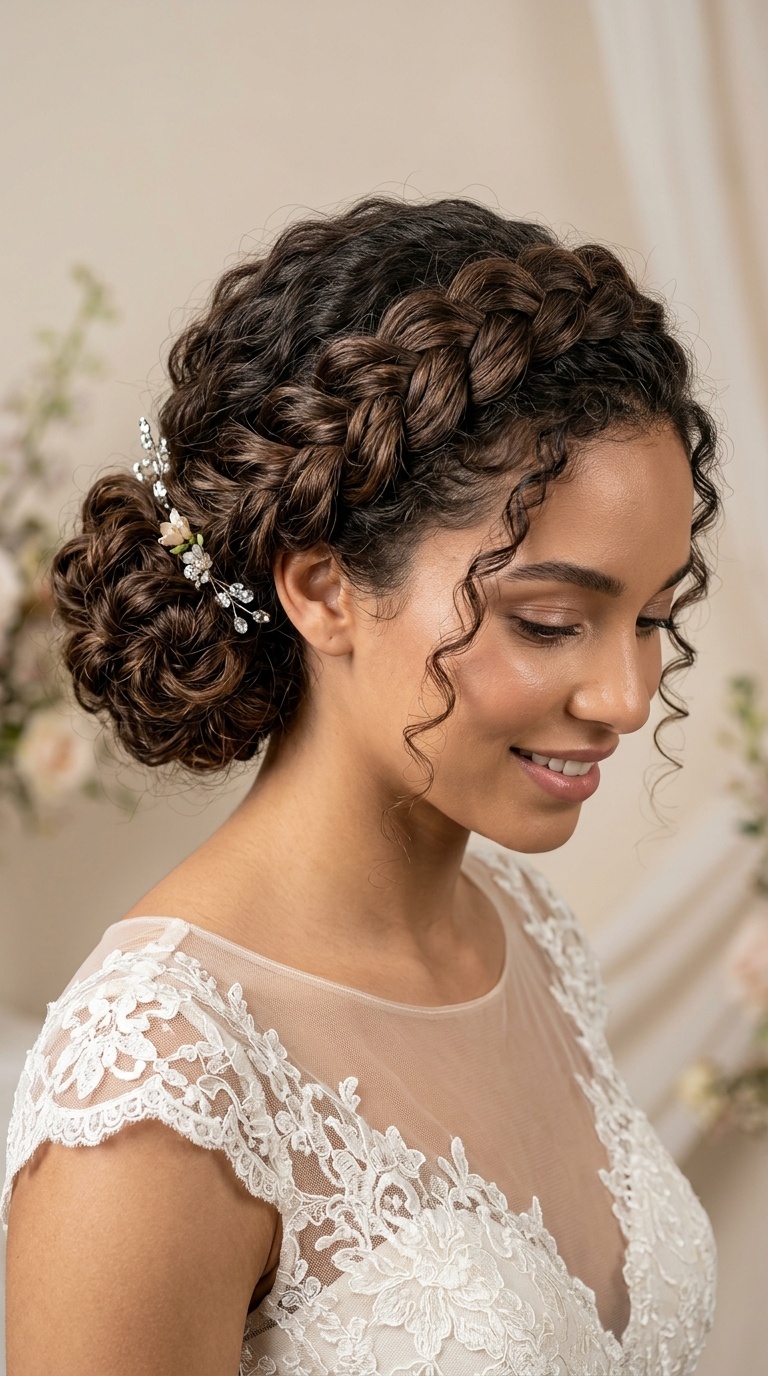 Braided Crown with Low Bun