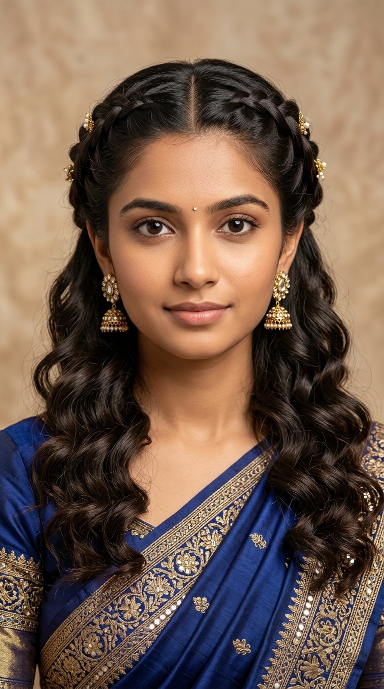 Braided Crown with Open Curls