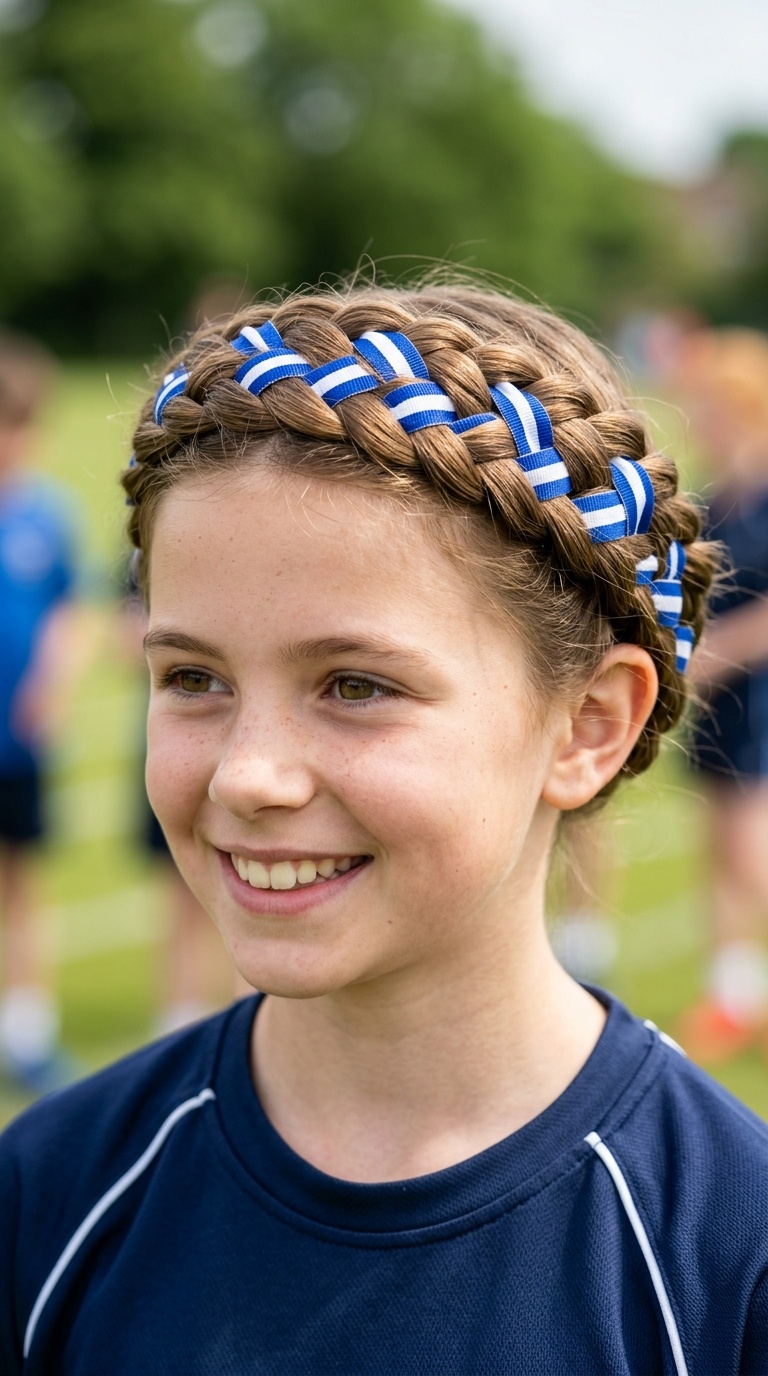 Braided Crown with Ribbon Interlacing
