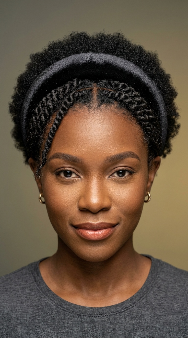 Braided Front Twists with a Padded Headband