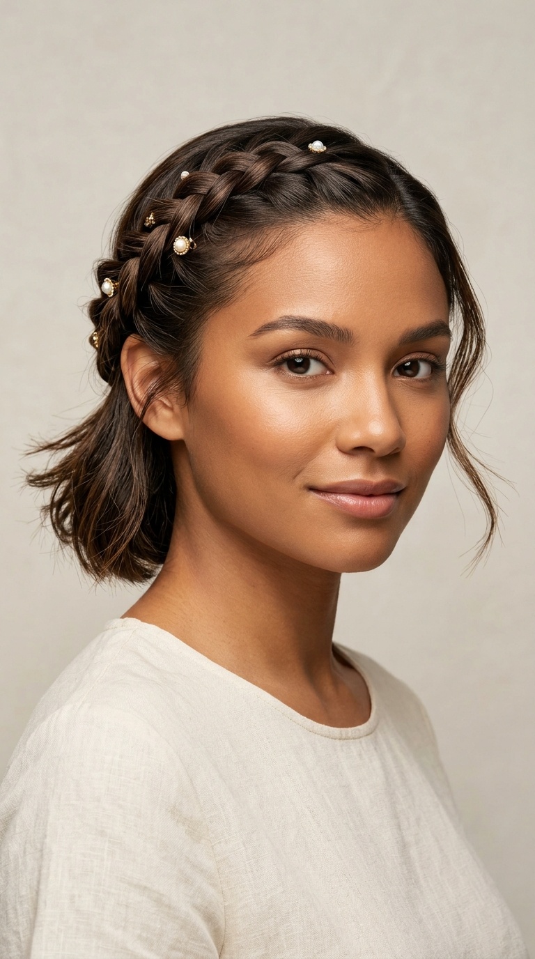 Braided Front with Decorative Pins