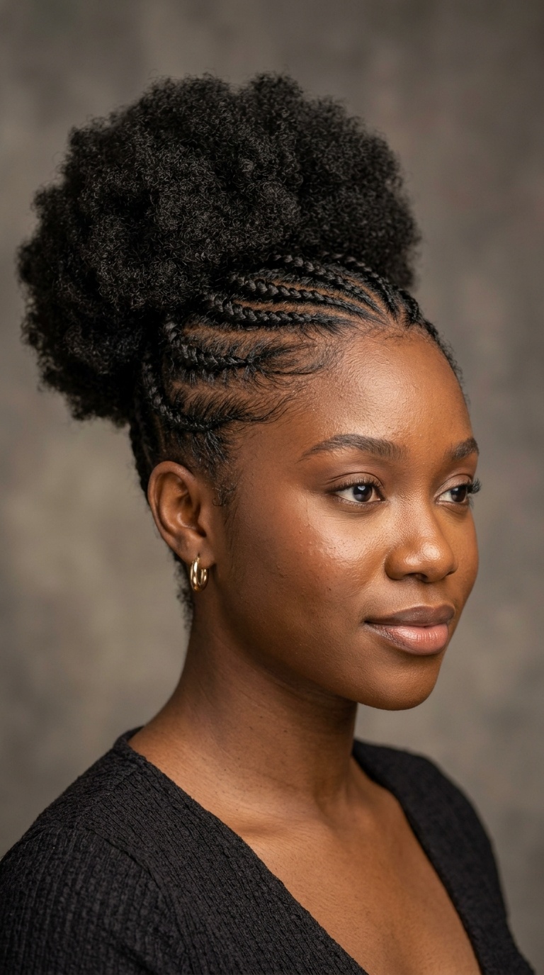 Braided Front with High Puff