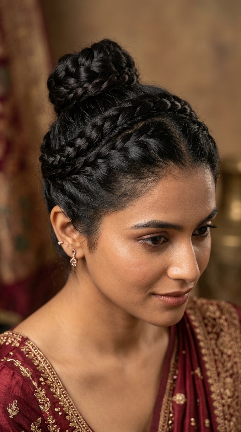 Braided Halo Bun