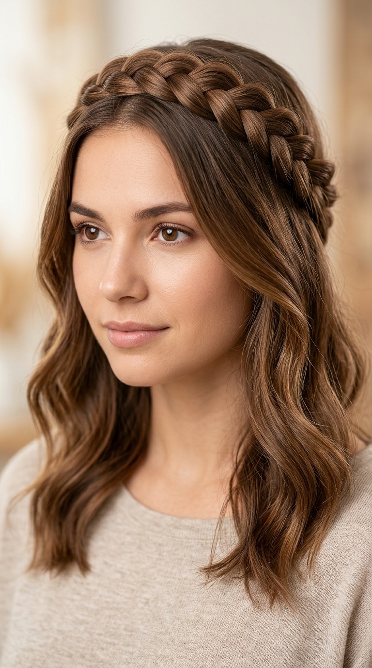Braided Headband with Loose Waves