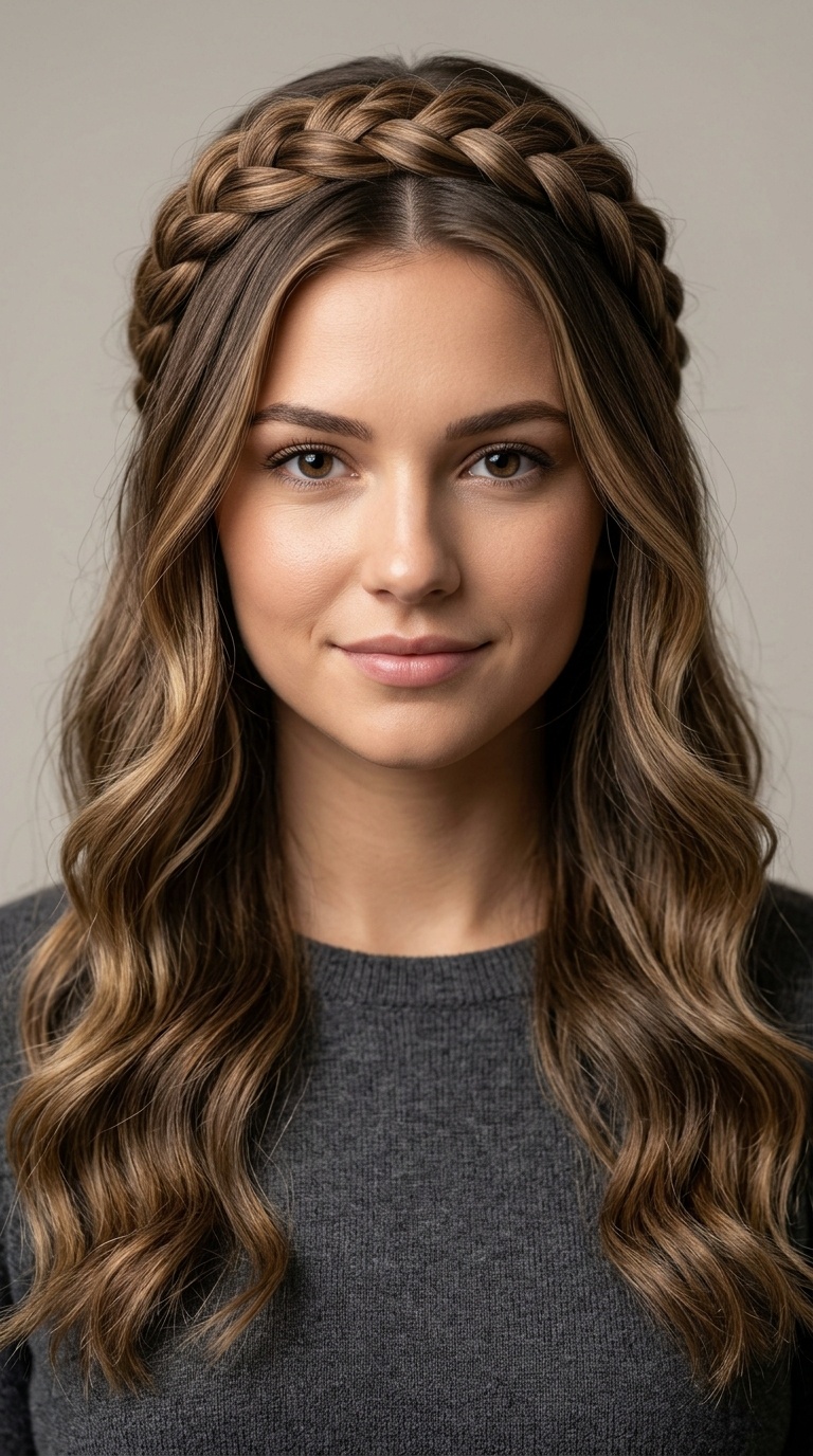 Braided Headband with Loose Waves