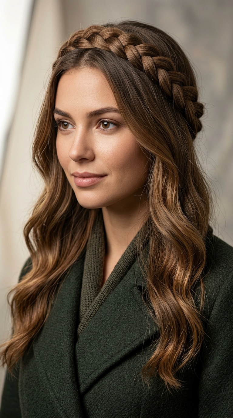 Braided Headband with Loose Waves