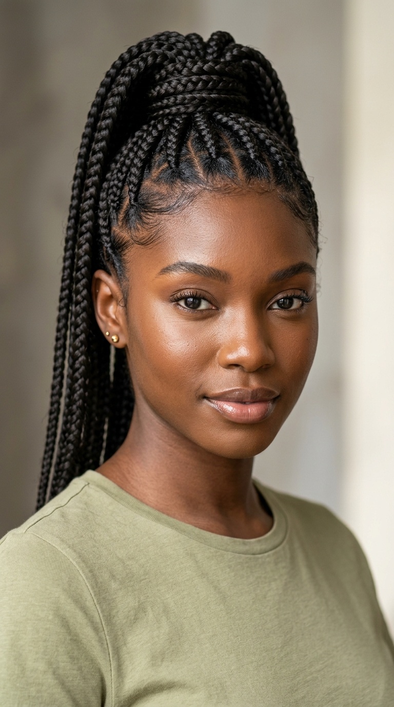 Braided High Ponytail