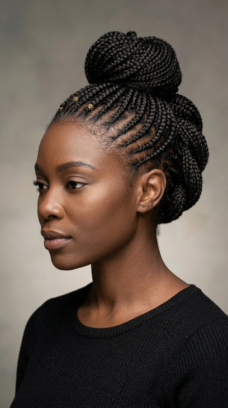 Braided Mohawk Bun