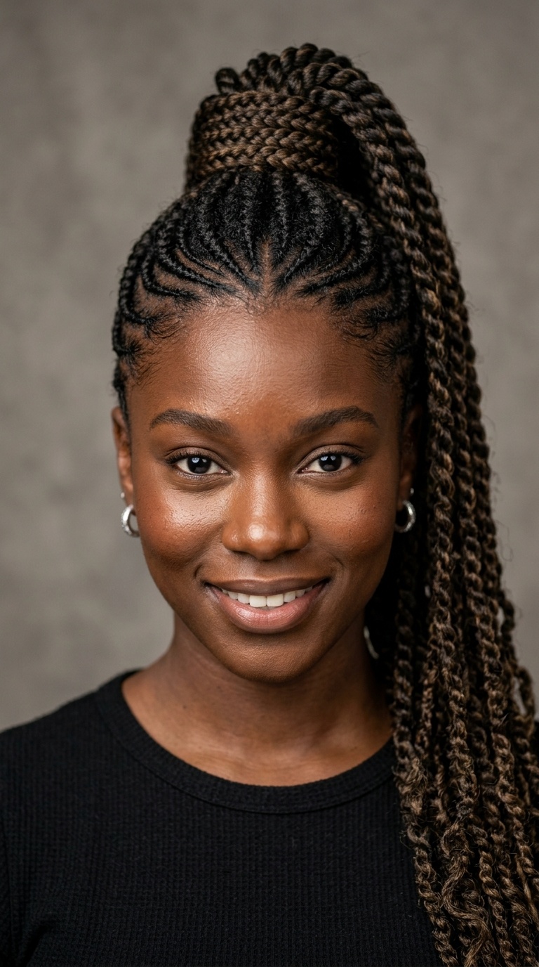 Braided Mohawk Ponytail (Frohawk)