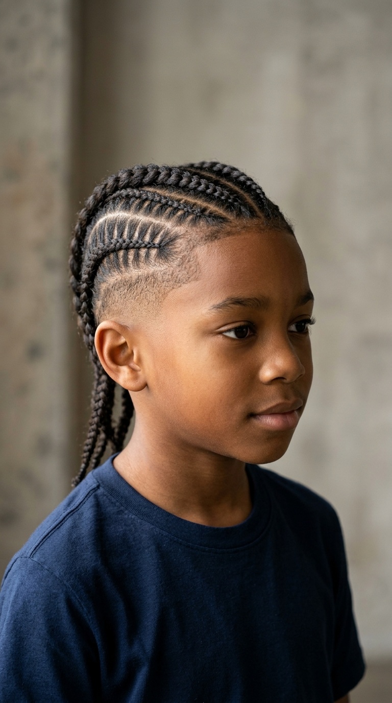 Braided Mohawk with Taper Fade