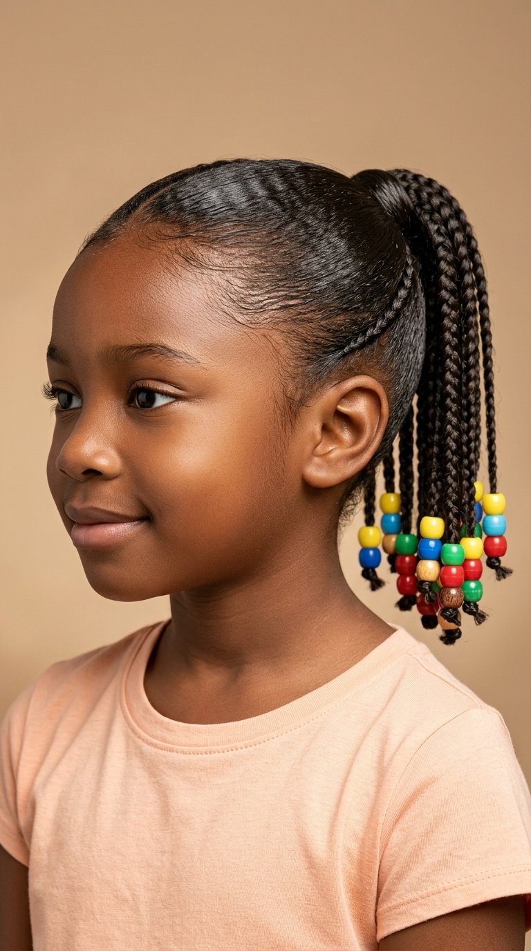 Braided Ponytail with Beads