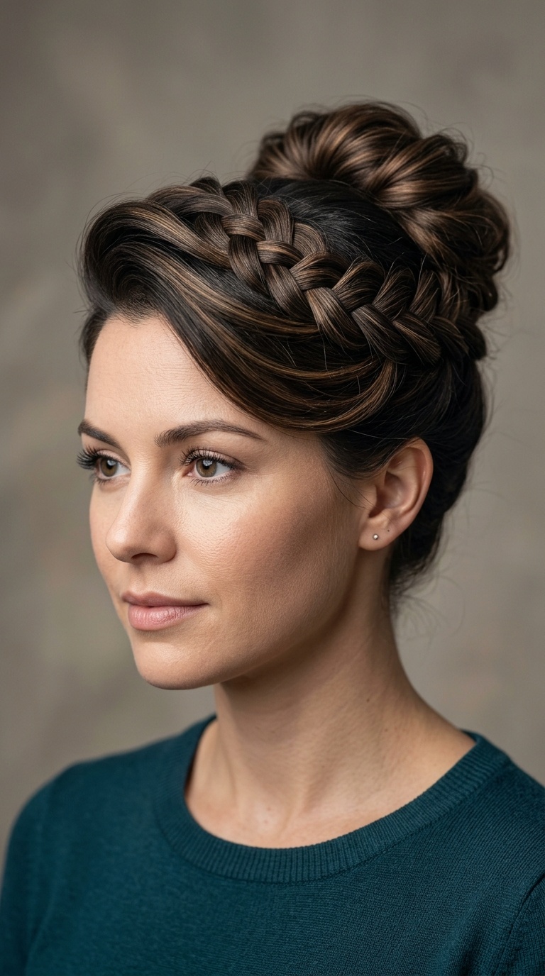 Braided Side-Parted Updo