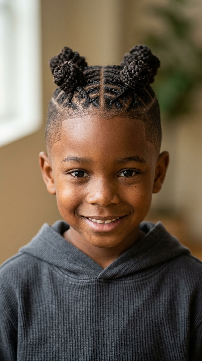 Braided Space Bun Mohawk