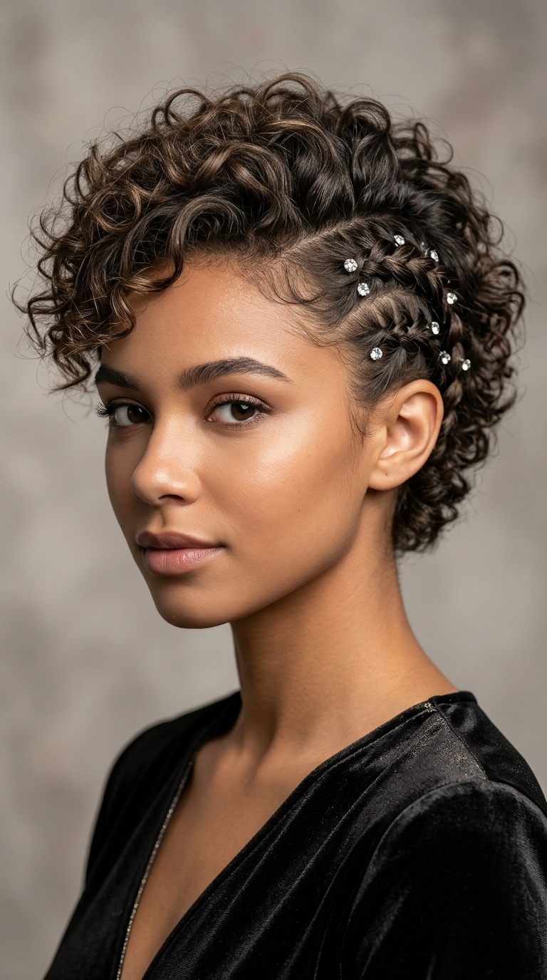 Braided Undercut Detail with Studded Pins