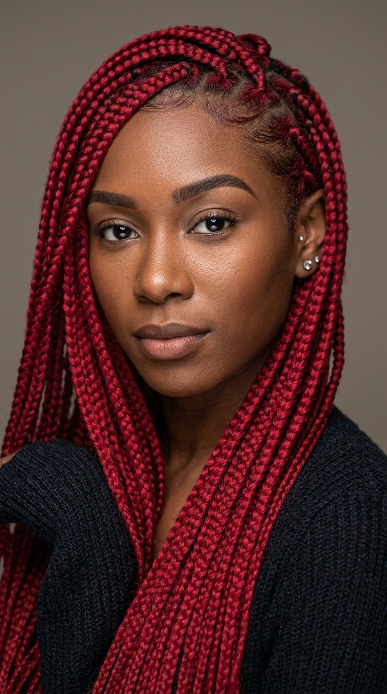 Bright Cherry Box Braids