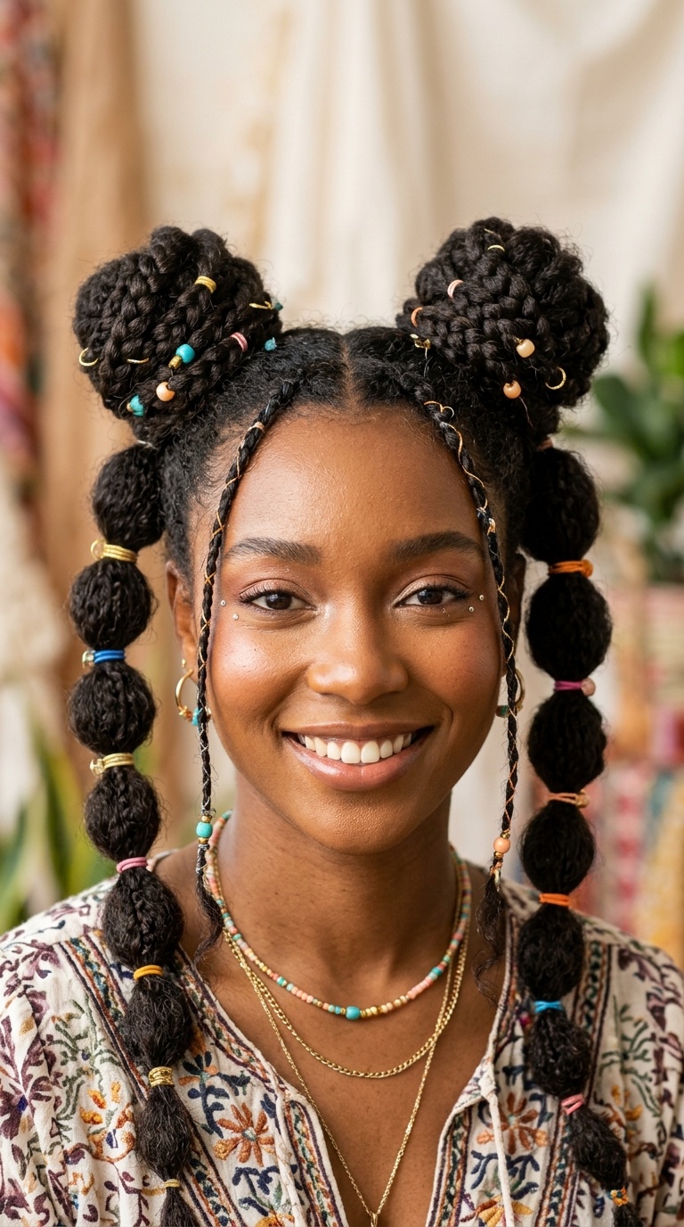 Bubble Braid Space Buns