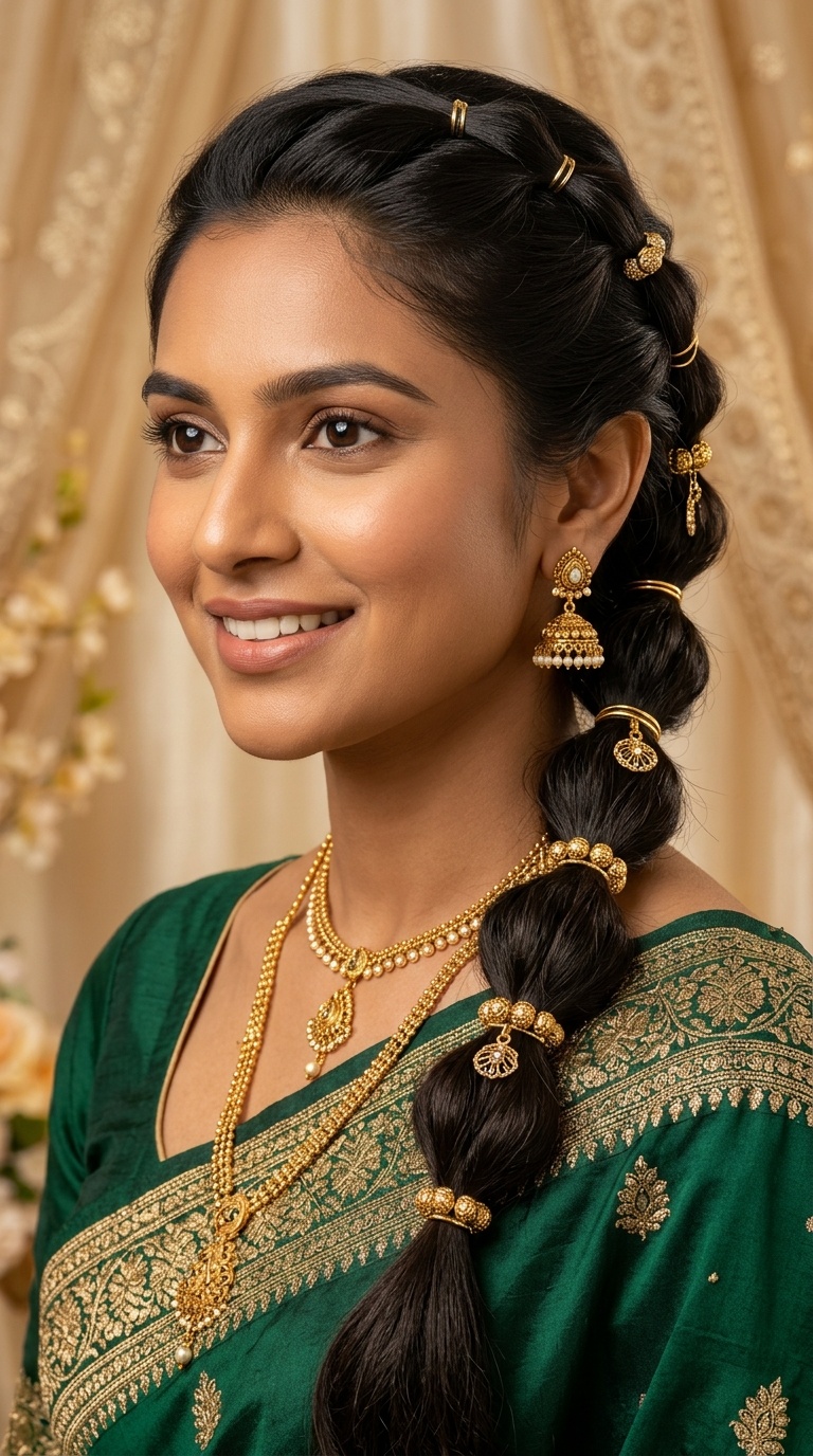 Bubble Braid with Gold Beads