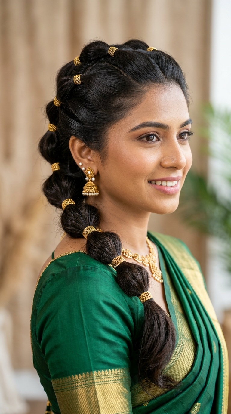 Bubble Braid with Gold Beads