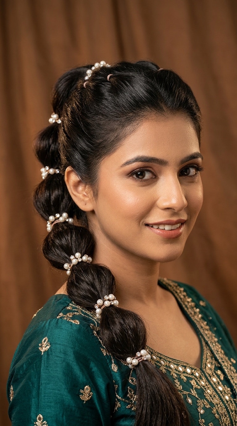 Bubble Braid with Pearl Accents