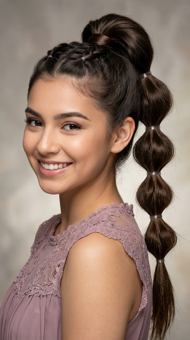 Bubble Braided Ponytail