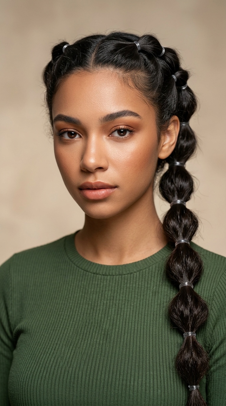 Bubble Braids for Long Hair