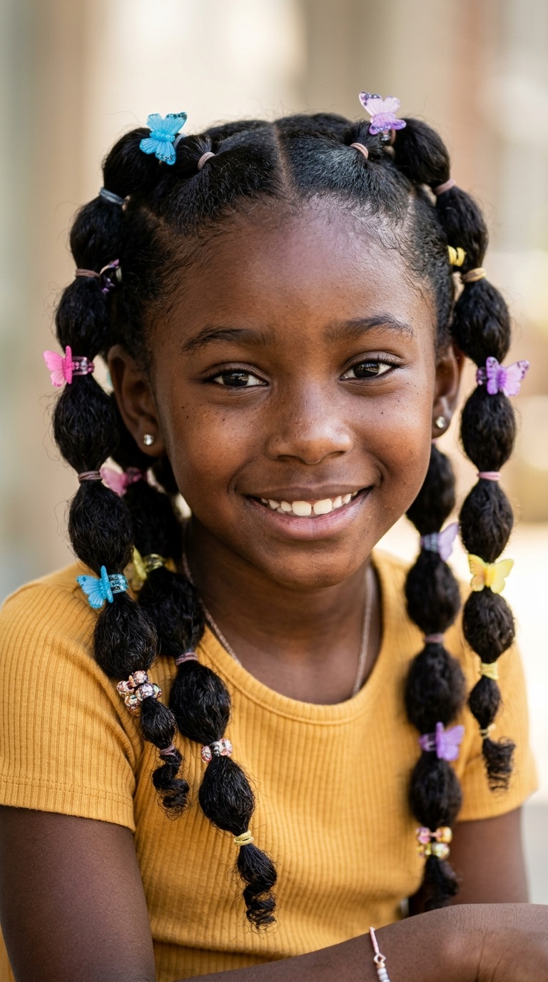 Bubble Braids with Butterfly Clips