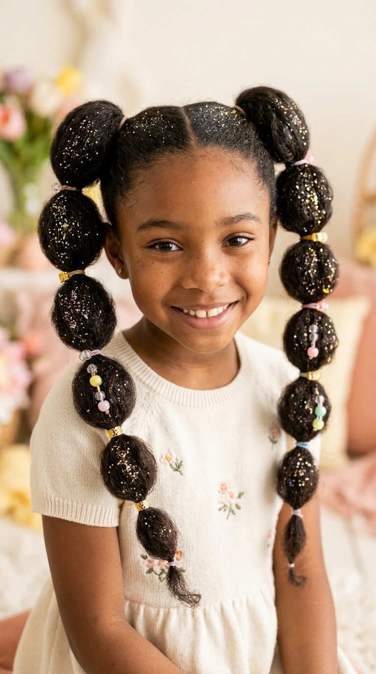 Bubble Braids with Glitter Accents