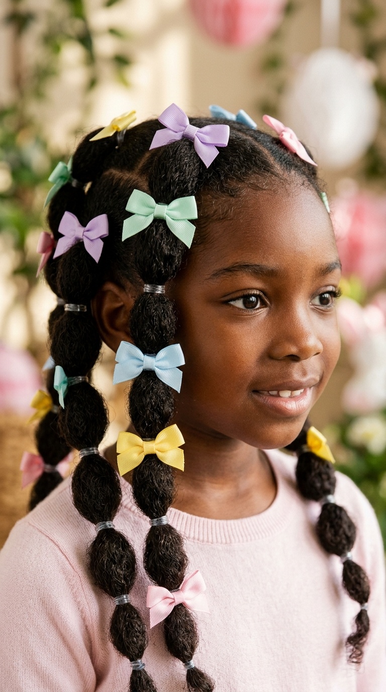 Bubble Braids with Multi-Pastel Bows
