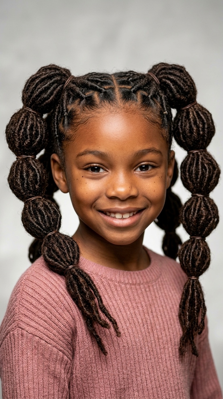 Bubble Pigtails with Locs