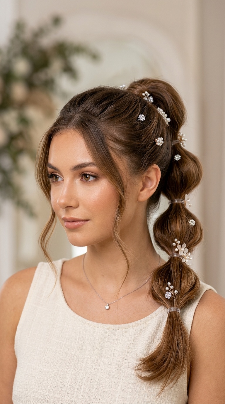 Bubble Ponytail with Accessories
