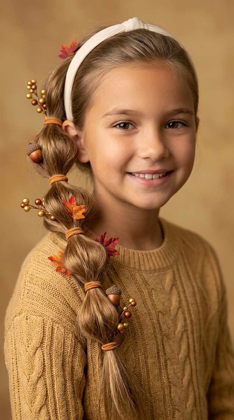 Bubble Ponytail with Fall Colors