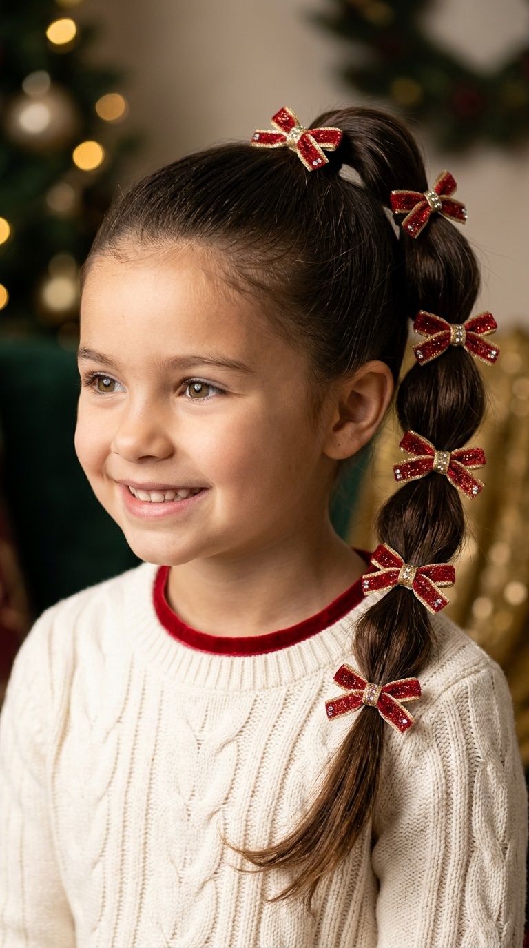 Bubble Ponytail with Mini Bows