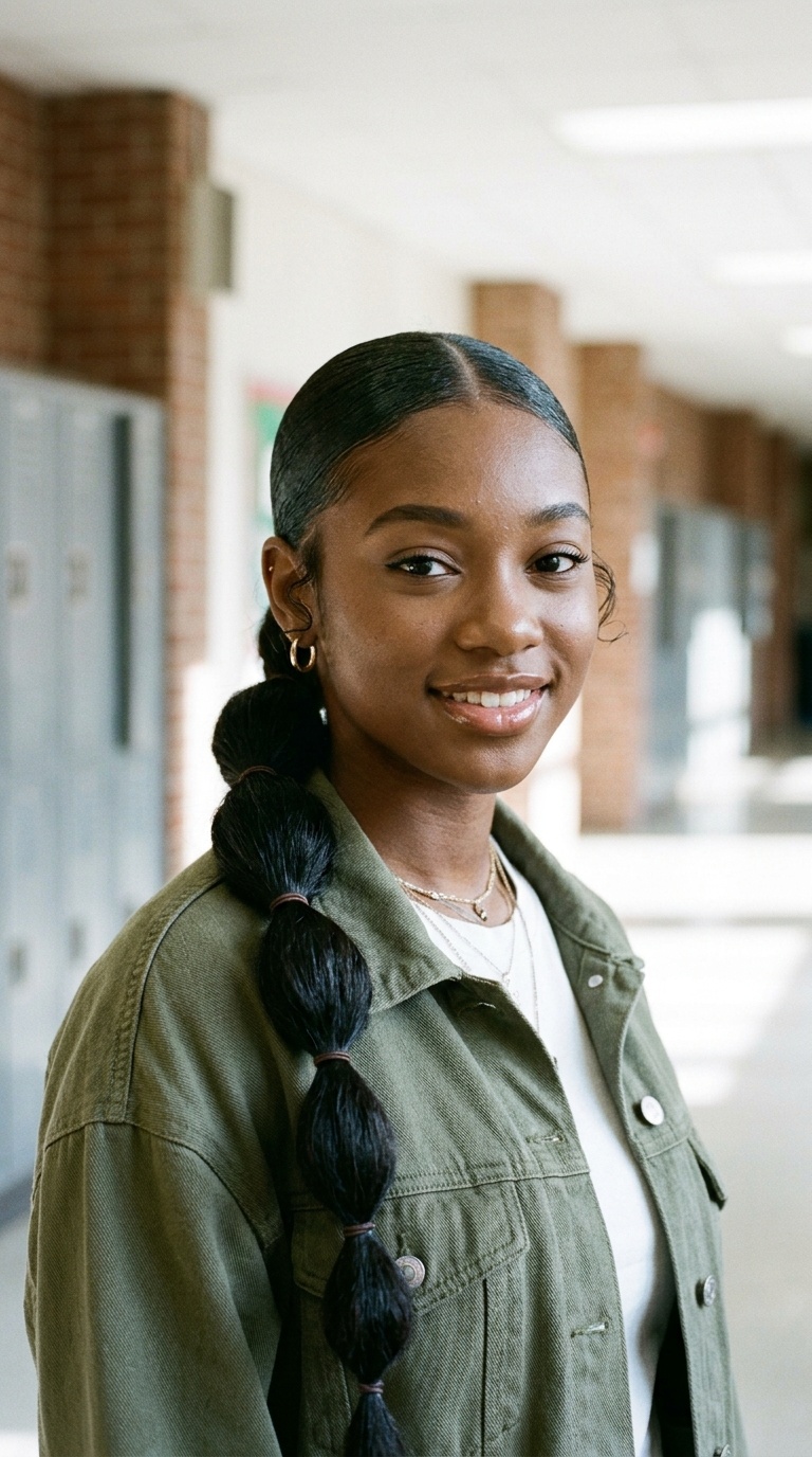 Bubble Ponytails with Slicked Front