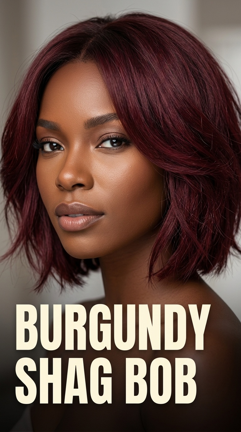 Burgundy Shag Bob